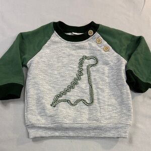 Aspen Kids - 3-6M Green and Gray Dinosaur Kids Shirt/Sweater